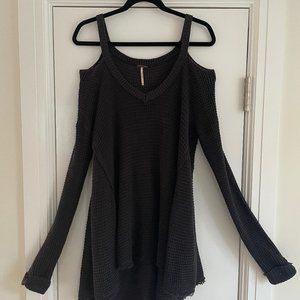 FREE PEOPLE Moonshine Cold-Shoulder Sweater/Tunic